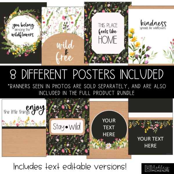 Wildflowers Classroom Decor | Classroom Posters - Editable! Wildflowers Classroom Decor | Classroom Posters - Editable!