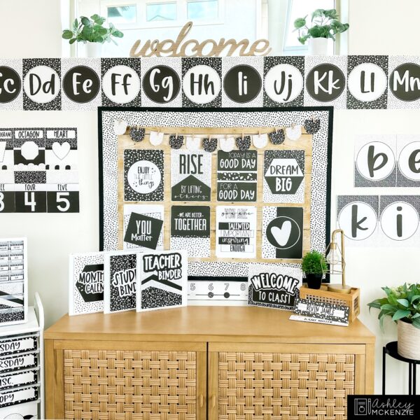 Black and White Terrazzo Classroom Decor Bundle Black and White Terrazzo Classroom Decor Bundle