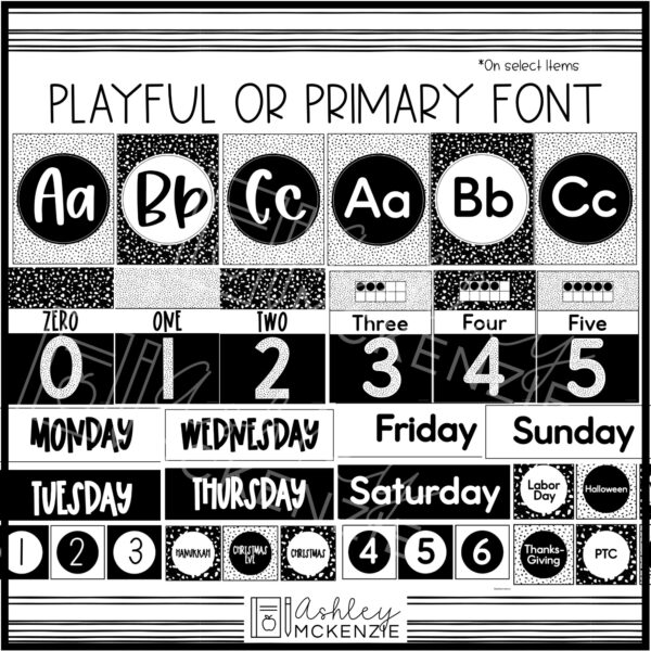 Black and White Terrazzo Classroom Decor Bundle Black and White Terrazzo Classroom Decor Bundle