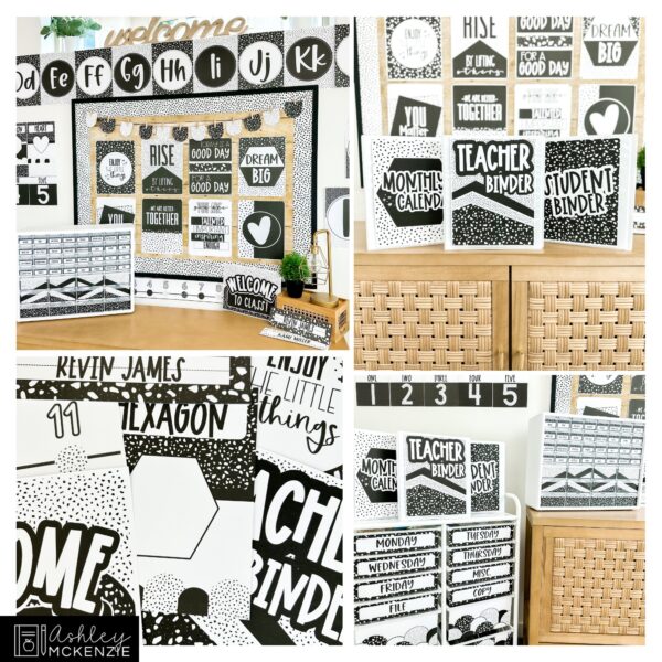 Black and White Terrazzo Classroom Decor Bundle Black and White Terrazzo Classroom Decor Bundle