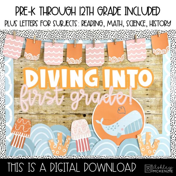 Boho Ocean Back to School and End of Year Bulletin Board Kit Boho Ocean Back to School and End of Year Bulletin Board Kit