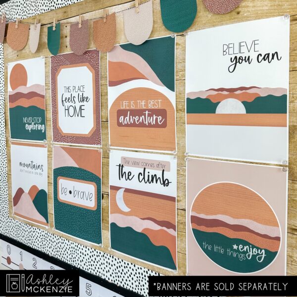 Abstract Landscape Classroom Decor | Classroom Posters - Editable! Abstract Landscape Classroom Decor | Classroom Posters - Editable!