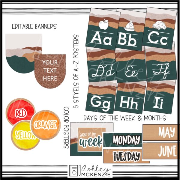 Abstract Landscape Classroom Decor Bundle Abstract Landscape Classroom Decor Bundle