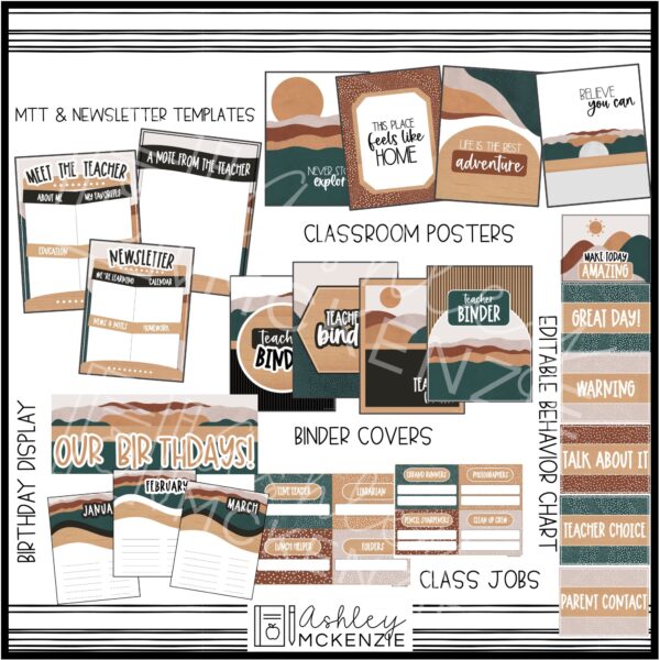 Abstract Landscape Classroom Decor Bundle Abstract Landscape Classroom Decor Bundle