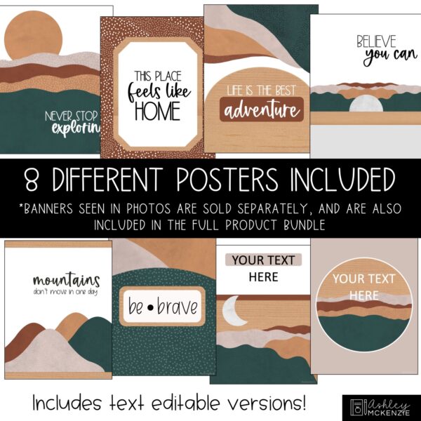 Abstract Landscape Classroom Decor | Classroom Posters - Editable! Abstract Landscape Classroom Decor | Classroom Posters - Editable!