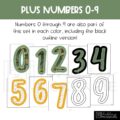 Modern Jungle Primary Font A-Z Bulletin Board Letters, Punctuation, and Numbers