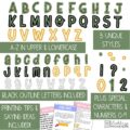 Modern Jungle A-Z Bulletin Board Letters, Punctuation, and Numbers