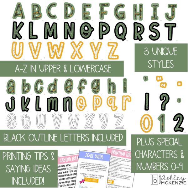 Modern Jungle A-Z Bulletin Board Letters, Punctuation, and Numbers Modern Jungle A-Z Bulletin Board Letters, Punctuation, and Numbers