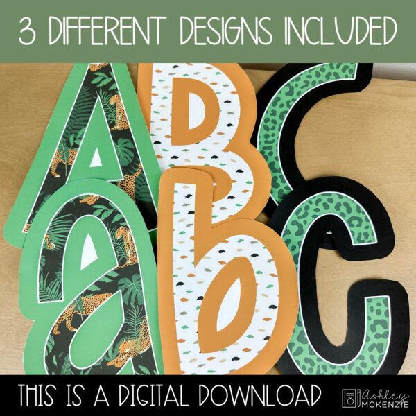 Modern Jungle A-Z Bulletin Board Letters, Punctuation, and Numbers Modern Jungle A-Z Bulletin Board Letters, Punctuation, and Numbers
