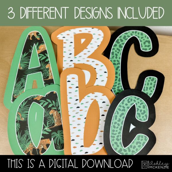 Modern Jungle Primary Font A-Z Bulletin Board Letters, Punctuation, and Numbers Modern Jungle Primary Font A-Z Bulletin Board Letters, Punctuation, and Numbers