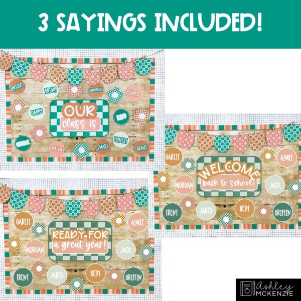 Modern Checkered Back to School Bulletin Board Kit Modern Checkered Back to School Bulletin Board Kit