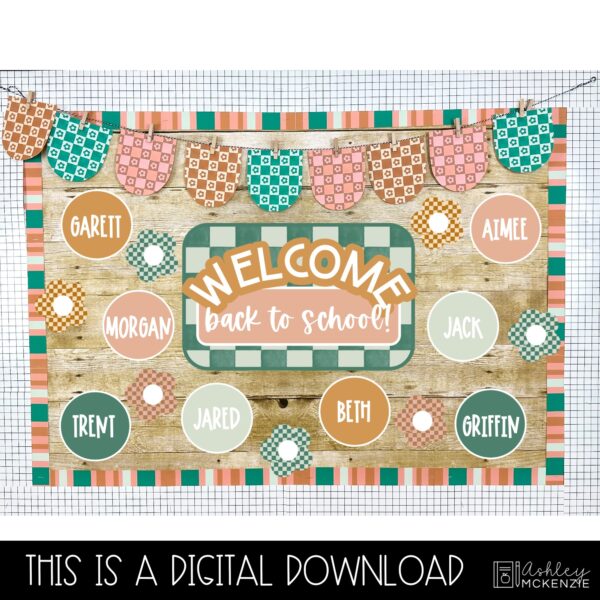 Modern Checkered Back to School Bulletin Board Kit Modern Checkered Back to School Bulletin Board Kit