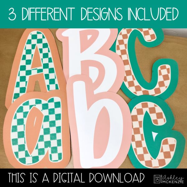 Modern Check Primary Font A-Z Bulletin Board Letters, Punctuation, and Numbers Modern Check Primary Font A-Z Bulletin Board Letters, Punctuation, and Numbers