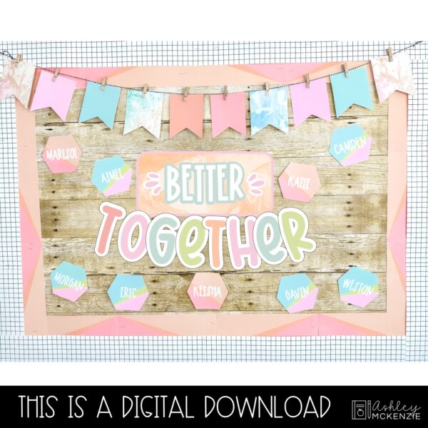Marbled Pastel Back to School Bulletin Board Kit Marbled Pastel Back to School Bulletin Board Kit