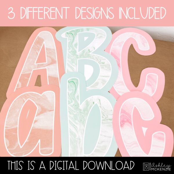 Marbled Pastel Primary Font A-Z Bulletin Board Letters, Punctuation, and Numbers Marbled Pastel Primary Font A-Z Bulletin Board Letters, Punctuation, and Numbers