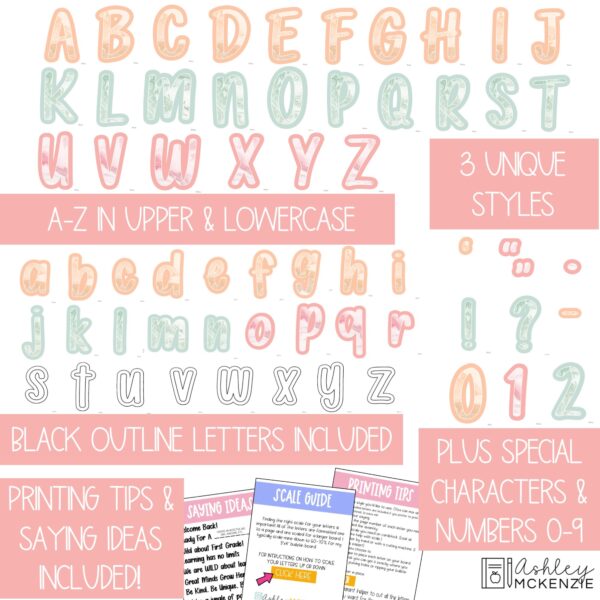 Marbled Pastel Primary Font A-Z Bulletin Board Letters, Punctuation, and Numbers Marbled Pastel Primary Font A-Z Bulletin Board Letters, Punctuation, and Numbers