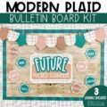 Modern Plaid Back to School Bulletin Board Kit