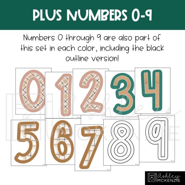 Modern Plaid A-Z Bulletin Board Letters, Punctuation, and Numbers Modern Plaid A-Z Bulletin Board Letters, Punctuation, and Numbers
