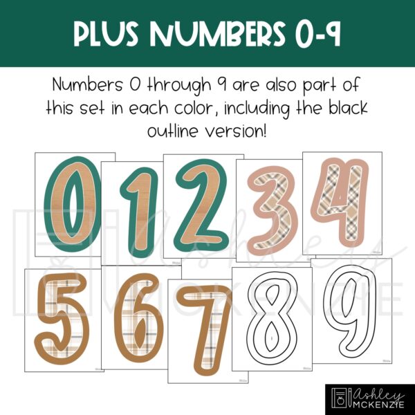 Modern Plaid Primary Font A-Z Bulletin Board Letters, Punctuation, and Numbers Modern Plaid Primary Font A-Z Bulletin Board Letters, Punctuation, and Numbers