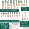 Modern Plaid Primary Font A-Z Bulletin Board Letters, Punctuation, and Numbers