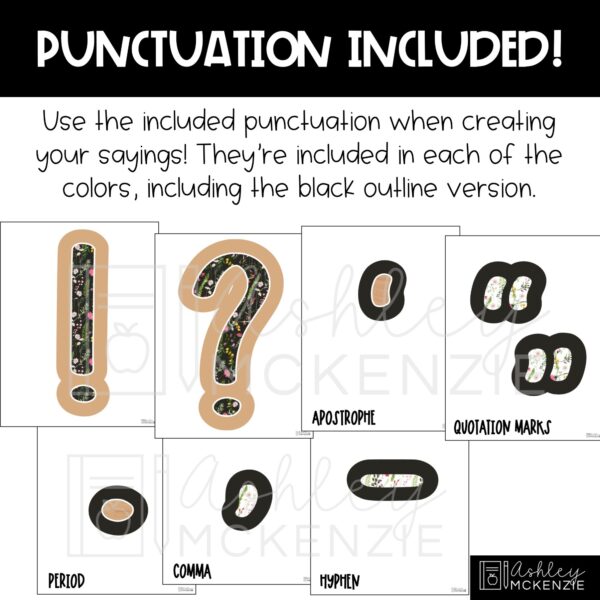 Wildflowers Primary Font A-Z Bulletin Board Letters, Punctuation, and Numbers Wildflowers Primary Font A-Z Bulletin Board Letters, Punctuation, and Numbers