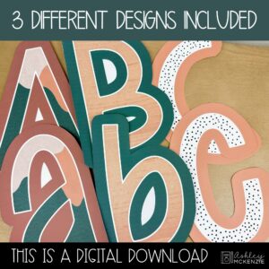 Abstract Landscape A-Z Bulletin Board Letters, Punctuation, and Numbers