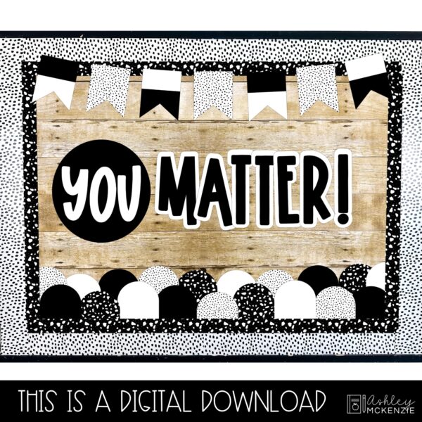 Black and White Terrazzo Back to School Bulletin Board Kit Black and White Terrazzo Back to School Bulletin Board Kit