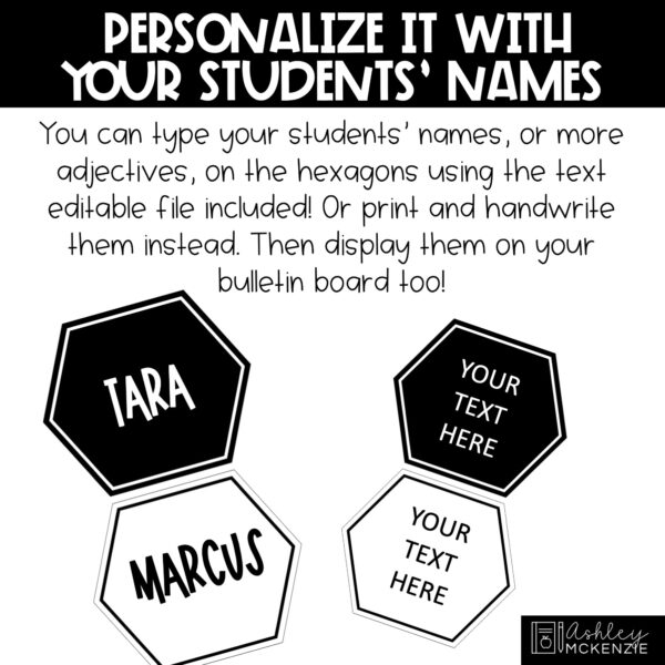 Black and White Terrazzo Back to School Bulletin Board Kit Black and White Terrazzo Back to School Bulletin Board Kit