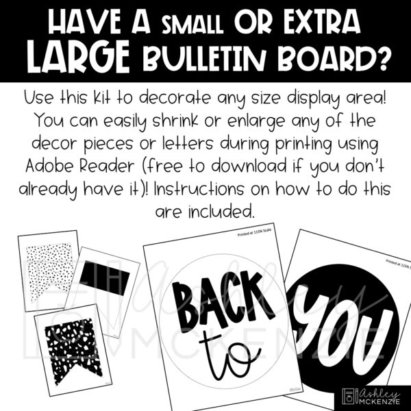 Black and White Terrazzo Back to School Bulletin Board Kit Black and White Terrazzo Back to School Bulletin Board Kit