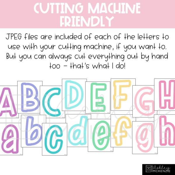 Pastel Colored A-Z Bulletin Board Letters, Punctuation, and Numbers Pastel Colored A-Z Bulletin Board Letters, Punctuation, and Numbers