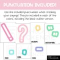 Pastel Colored A-Z Bulletin Board Letters, Punctuation, and Numbers