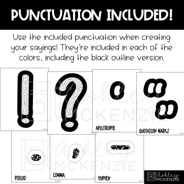 Black and White Terrazzo Primary Font A-Z Bulletin Board Letters, Punctuation, and Numbers Black and White Terrazzo Primary Font A-Z Bulletin Board Letters, Punctuation, and Numbers