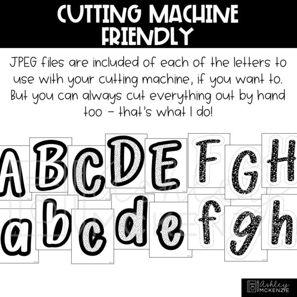 Black and White Terrazzo Primary Font A-Z Bulletin Board Letters, Punctuation, and Numbers Black and White Terrazzo Primary Font A-Z Bulletin Board Letters, Punctuation, and Numbers