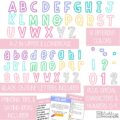 Pastel Colored A-Z Bulletin Board Letters, Punctuation, and Numbers