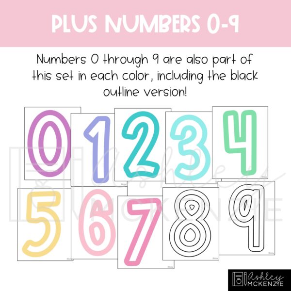 Pastel Colored A-Z Bulletin Board Letters, Punctuation, and Numbers Pastel Colored A-Z Bulletin Board Letters, Punctuation, and Numbers
