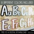 Neutral Colors Primary Font A-Z Bulletin Board Letters, Punctuation, and Numbers