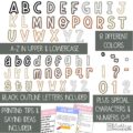 Neutral Colors A-Z Bulletin Board Letters, Punctuation, and Numbers