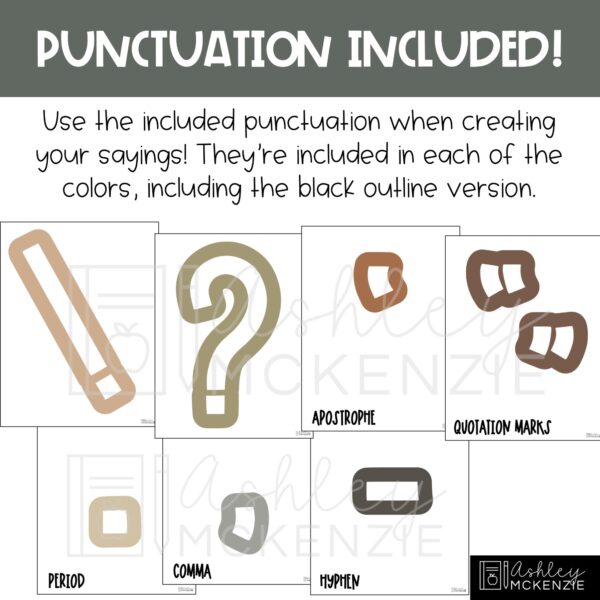 Neutral Colors A-Z Bulletin Board Letters, Punctuation, and Numbers Neutral Colors A-Z Bulletin Board Letters, Punctuation, and Numbers