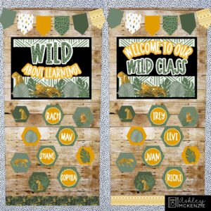 Modern Jungle Classroom Door Decor Kit