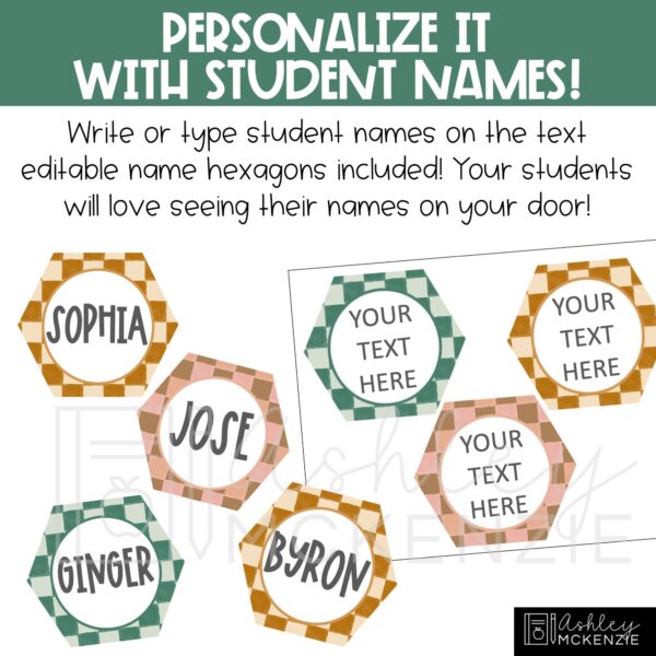 Modern Check Classroom Door Decor Kit Modern Check Classroom Door Decor Kit