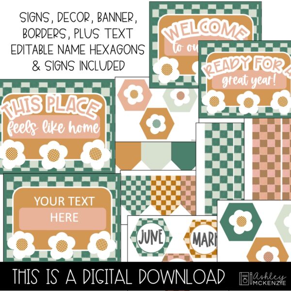 Modern Check Classroom Door Decor Kit Modern Check Classroom Door Decor Kit