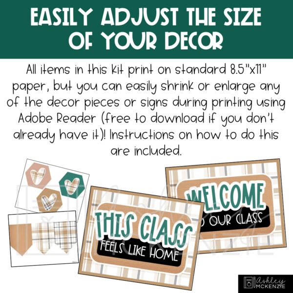 Modern Plaid Classroom Door Decor Kit Modern Plaid Classroom Door Decor Kit