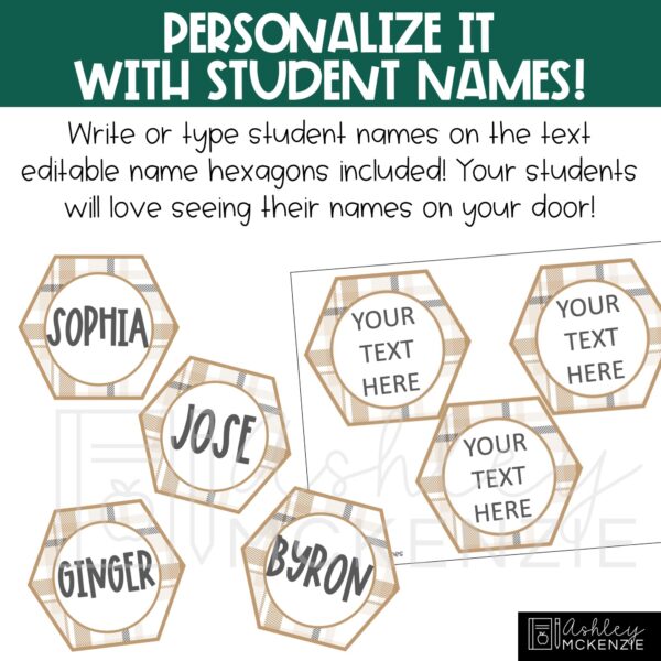 Modern Plaid Classroom Door Decor Kit Modern Plaid Classroom Door Decor Kit
