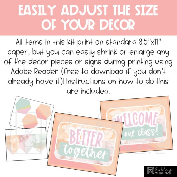 Marbled Pastel Classroom Door Decor Kit Marbled Pastel Classroom Door Decor Kit