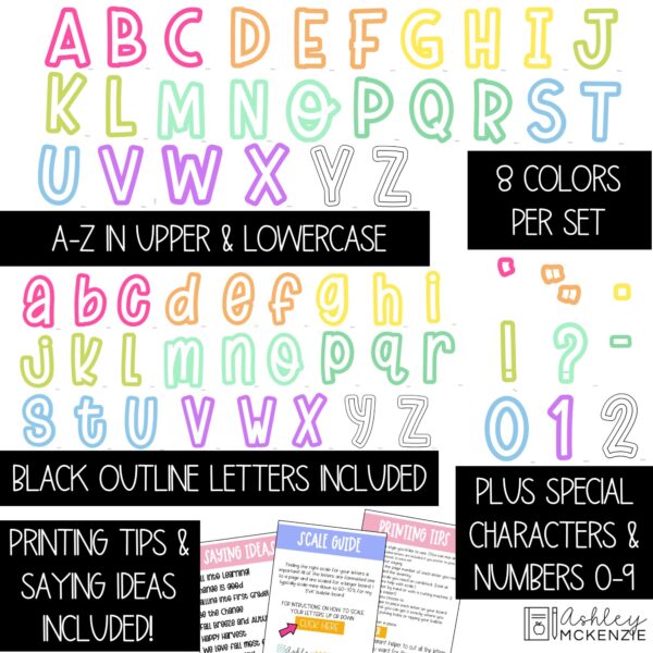 Solid Color Schemes A-Z Bulletin Board Letters, Punctuation, & Numbers Bundle Solid Color Schemes A-Z Bulletin Board Letters, Punctuation, & Numbers Bundle