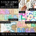 Solid Color Schemes A-Z Bulletin Board Letters, Punctuation, & Numbers Bundle