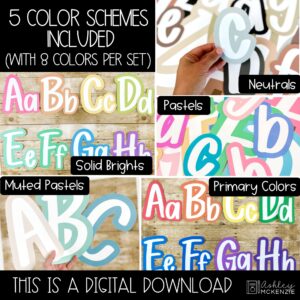 Solid Color Schemes Primary Font A-Z Bulletin Board Letters, Punctuation, & Numbers Bundle Solid Color Schemes Primary Font A-Z Bulletin Board Letters, Punctuation, & Numbers Bundle