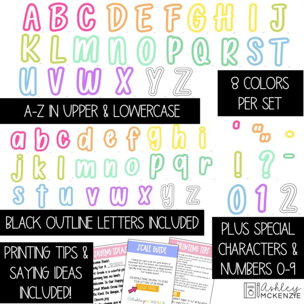 Solid Color Schemes Primary Font A-Z Bulletin Board Letters, Punctuation, & Numbers Bundle Solid Color Schemes Primary Font A-Z Bulletin Board Letters, Punctuation, & Numbers Bundle