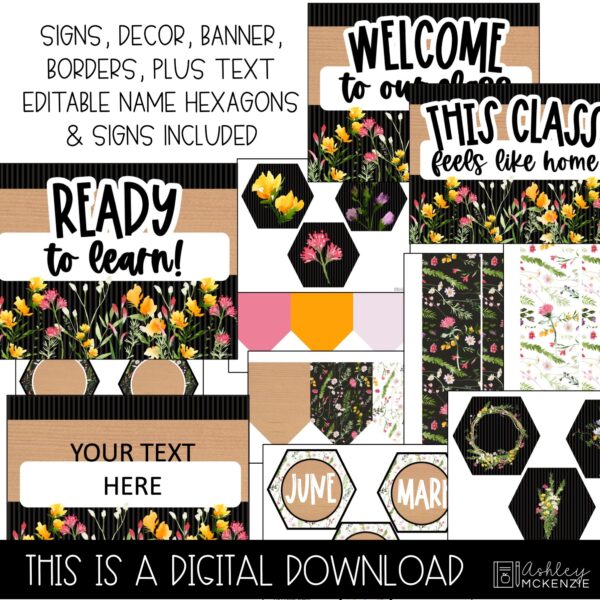Wildflowers Classroom Door Decor Kit Wildflowers Classroom Door Decor Kit