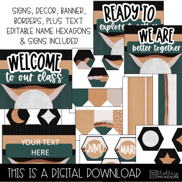 Abstract Landscape Classroom Door Decor Kit Abstract Landscape Classroom Door Decor Kit